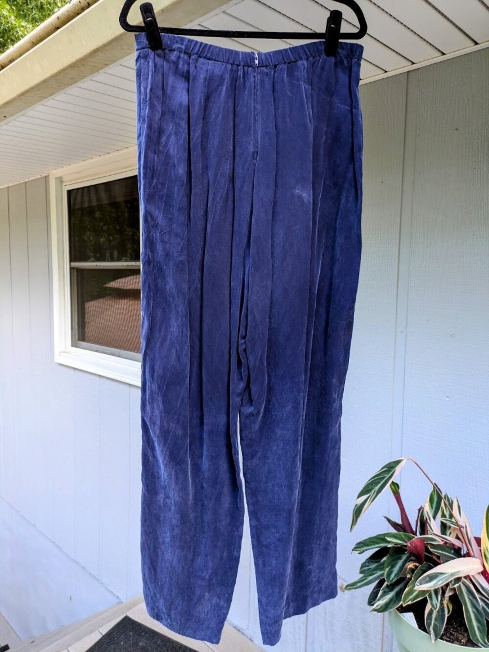 Vintage Coldwater Creek Navy Blue 2 Piece Pants Set Size 16 Cuprammonium Rayon - Picture 8 of 8